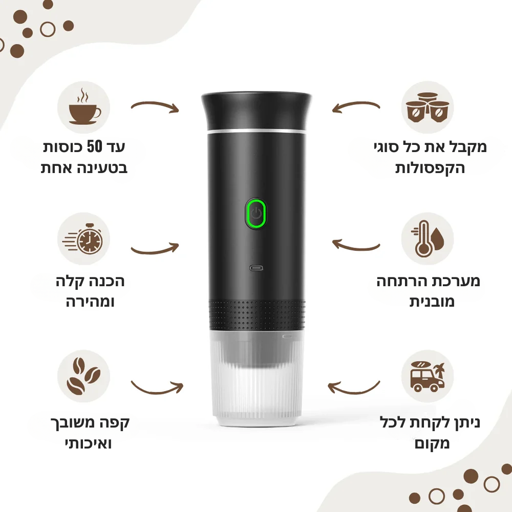 קפוצ'ינו קלאץ מכונת קפה ניידת